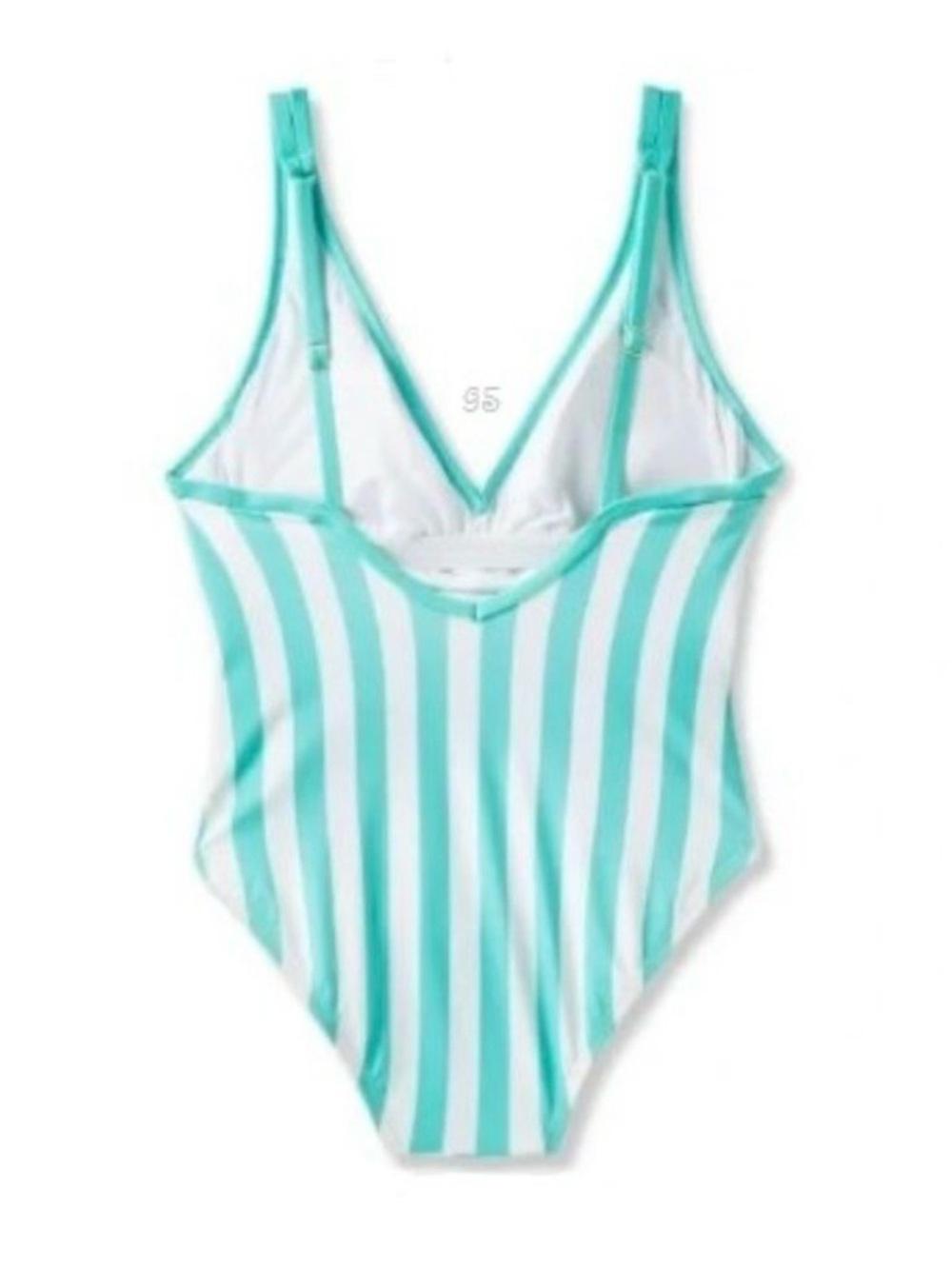Kona Sol Turquoise Stripe One‑Piece Swimsuit 16W XXL - NWT - Picture 7 of 10